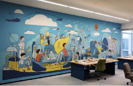 醴陵办公室墙绘的特点。