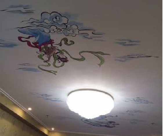 醴陵如何快速绘制天花板上的手绘墙？